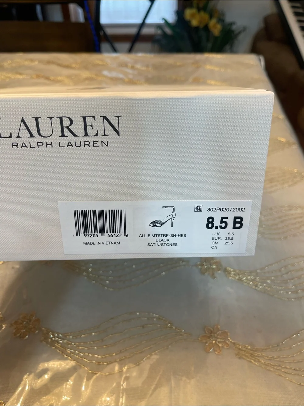 NWB Lauren Ralph Lauren women’s Allie embellished multistrap sandals black 8.5